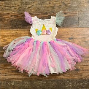 SHEIN Girls Unicorn Tulle Dress